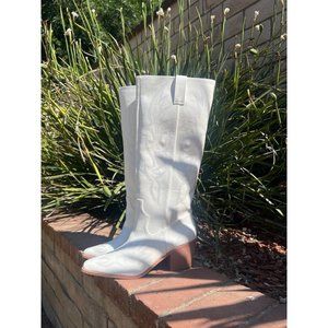 Princess Polly White Tall Cowgirl Boots Sz 10